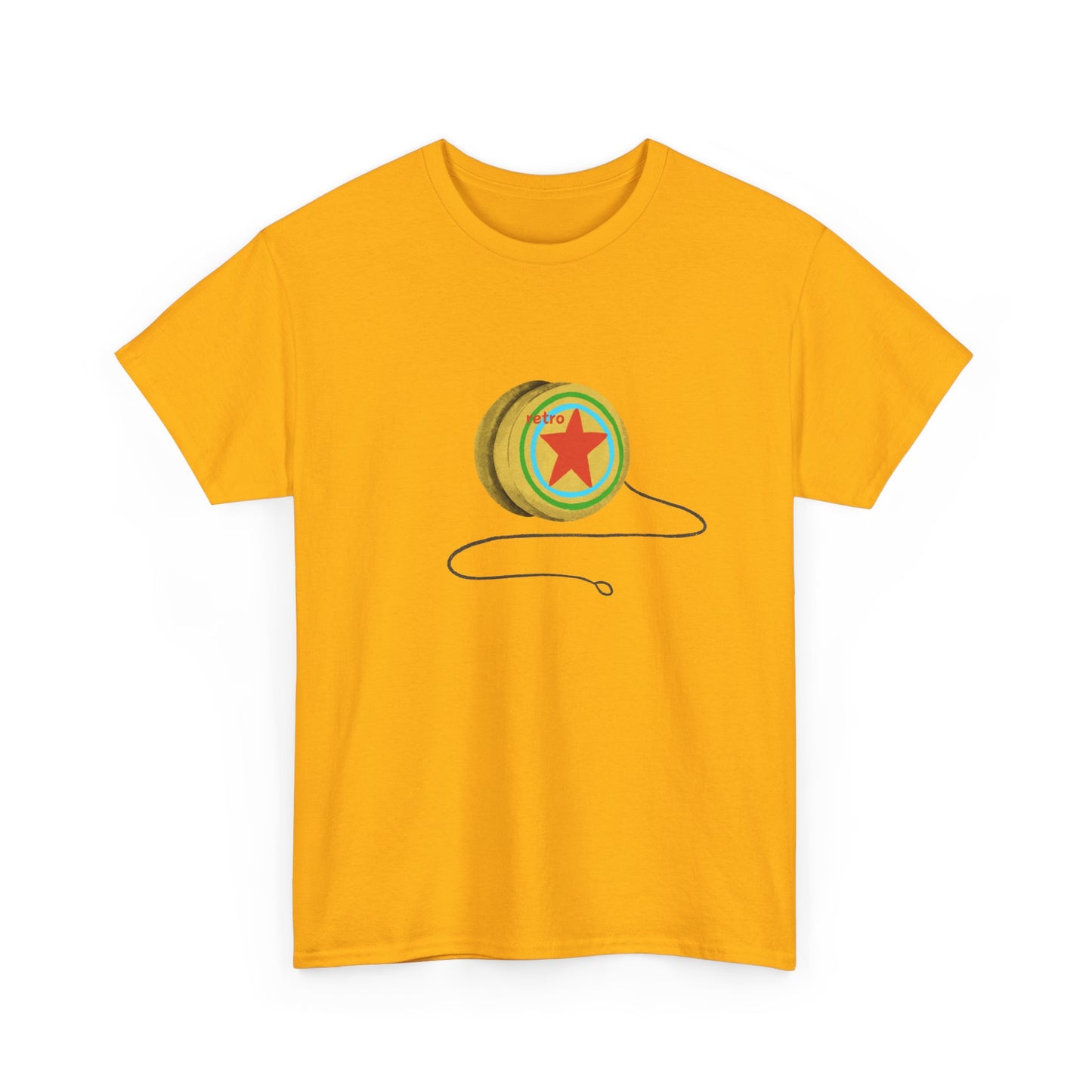 RETRO - Yoyo Yellow with Red Star T-shirt - Unisex