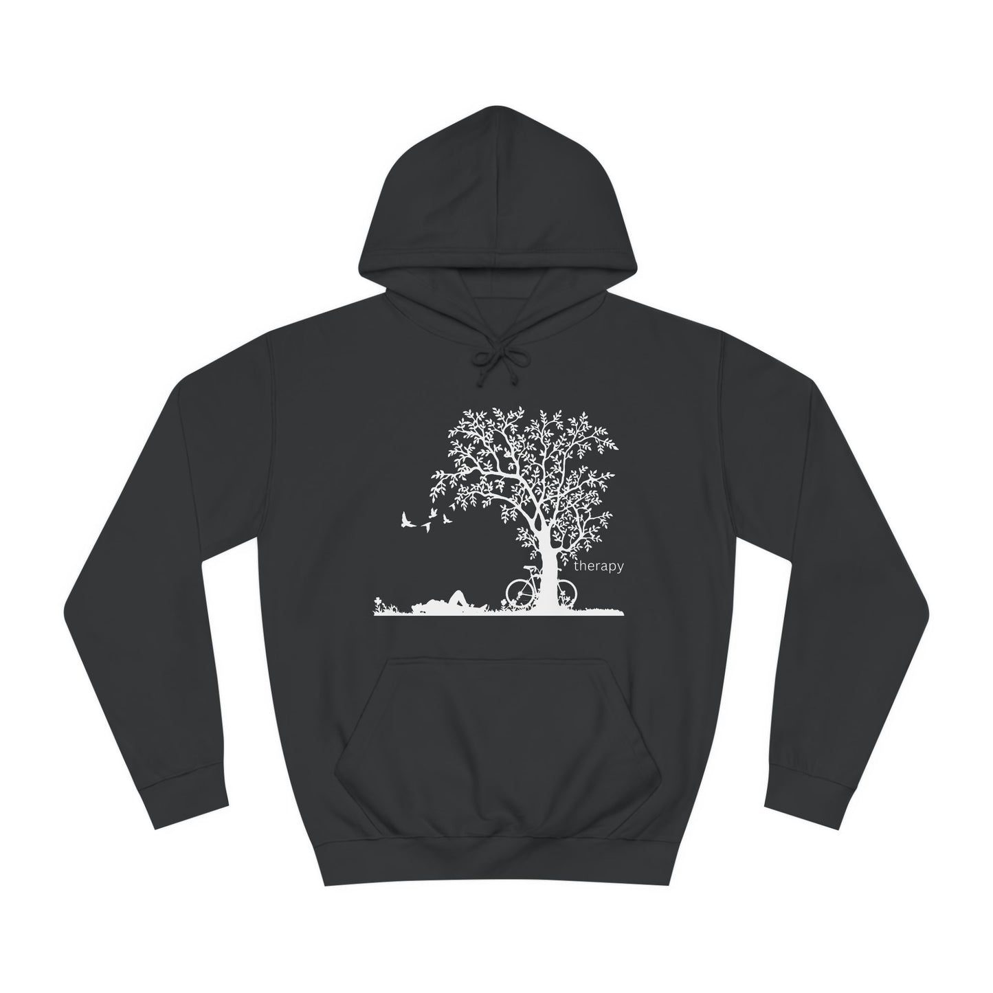 BIKE THERAPY Hoodie - Tree and Relax Scene - UNISEX