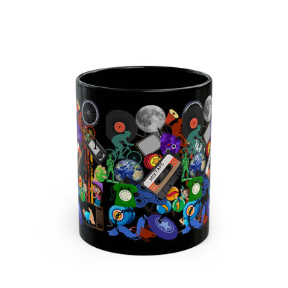 MIXTAPE cluttered retro theme hot drink mug