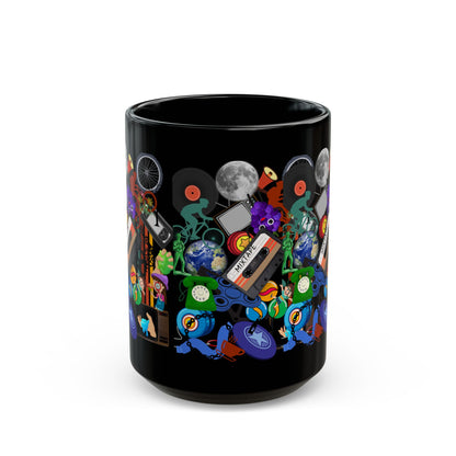 MIXTAPE cluttered retro theme hot drink mug